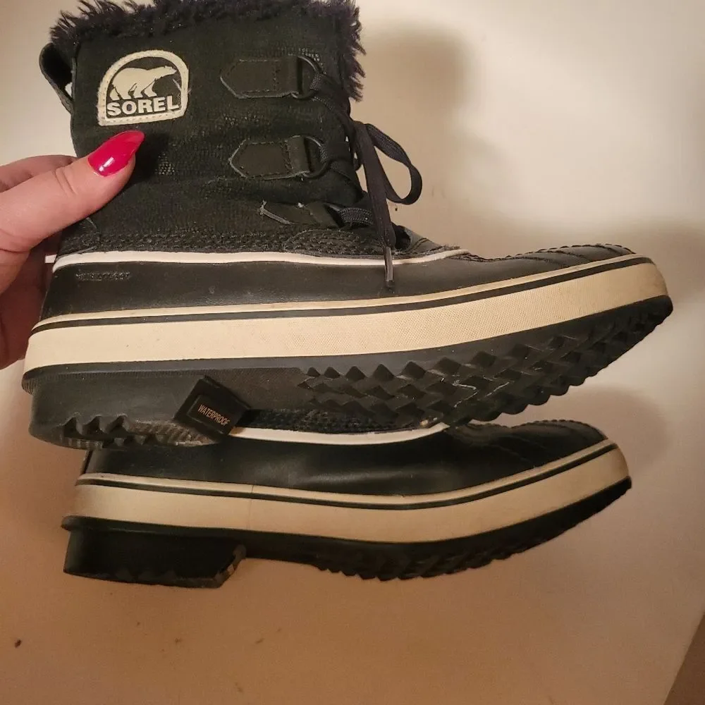 Sorel Tivoli Mid Black Leather Waterproof Boots - Picture 4 of 15